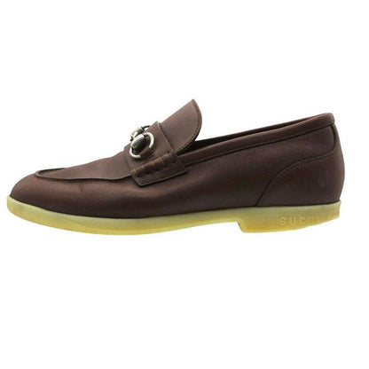 Gucci Horsebit Leather Loafers Shoes Rubber Sole 6 Brown