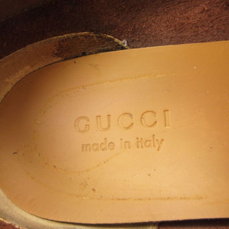 Gucci Horsebit Leather Loafers Shoes Rubber Sole 6 Brown