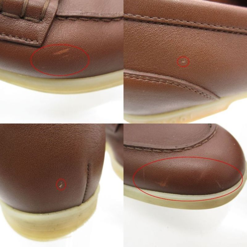 Gucci Horsebit Leather Loafers Shoes Rubber Sole 6 Brown