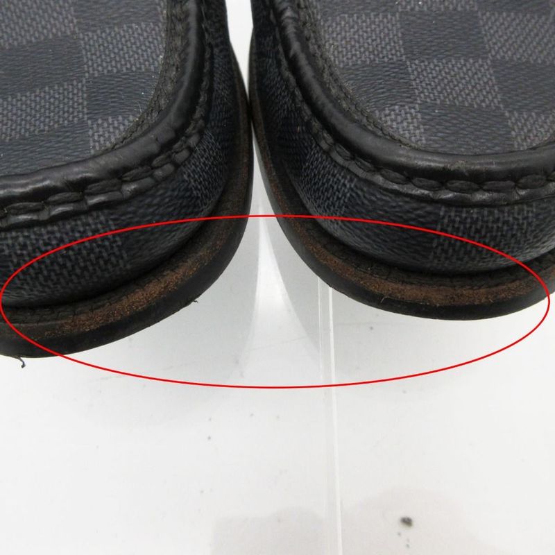 Louis Vuitton Lofa Damier Shoes LV Logo Leather Major Line 7 Gray
