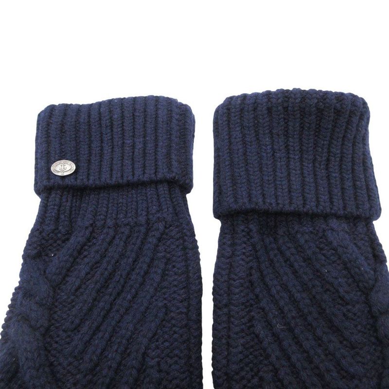 Chanel Leg Warmers Cashmere Blend Wool Cable Knit Wear Navy Sweater