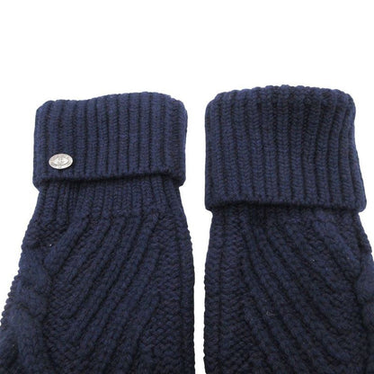 Chanel Leg Warmers Cashmere Blend Wool Cable Knit Wear Navy Sweater