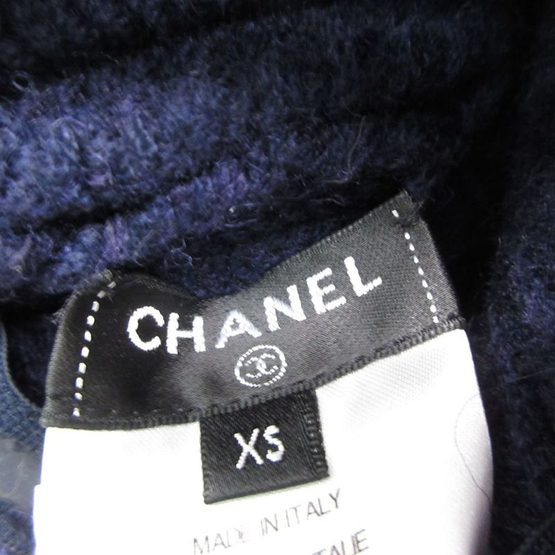 Chanel Leg Warmers Cashmere Blend Wool Cable Knit Wear Navy Sweater