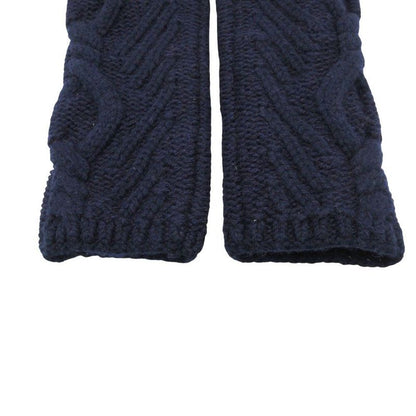 Chanel Leg Warmers Cashmere Blend Wool Cable Knit Wear Navy Sweater