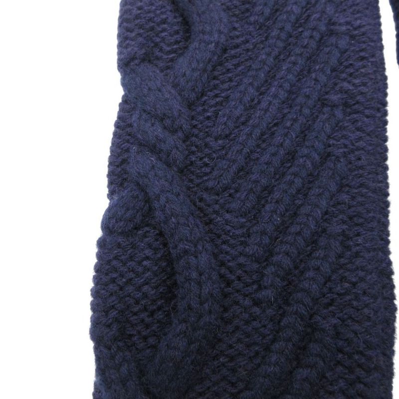 Chanel Leg Warmers Cashmere Blend Wool Cable Knit Wear Navy Sweater