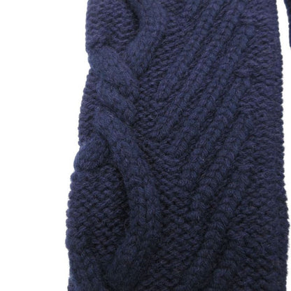 Chanel Leg Warmers Cashmere Blend Wool Cable Knit Wear Navy Sweater