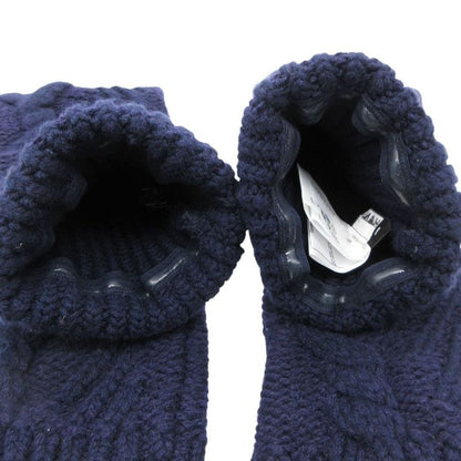 Chanel Leg Warmers Cashmere Blend Wool Cable Knit Wear Navy Sweater