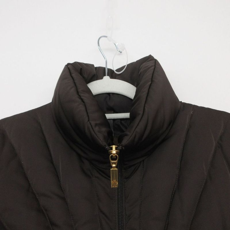 Moncler Brown Tag Martina Double Zip Down Coat Dark 1