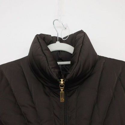 Moncler Brown Tag Martina Double Zip Down Coat Dark 1
