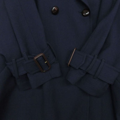 Gucci Long Trench Coat Back Pleated Navy 38