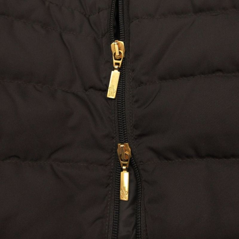 Moncler Brown Tag Martina Double Zip Down Coat Dark 1