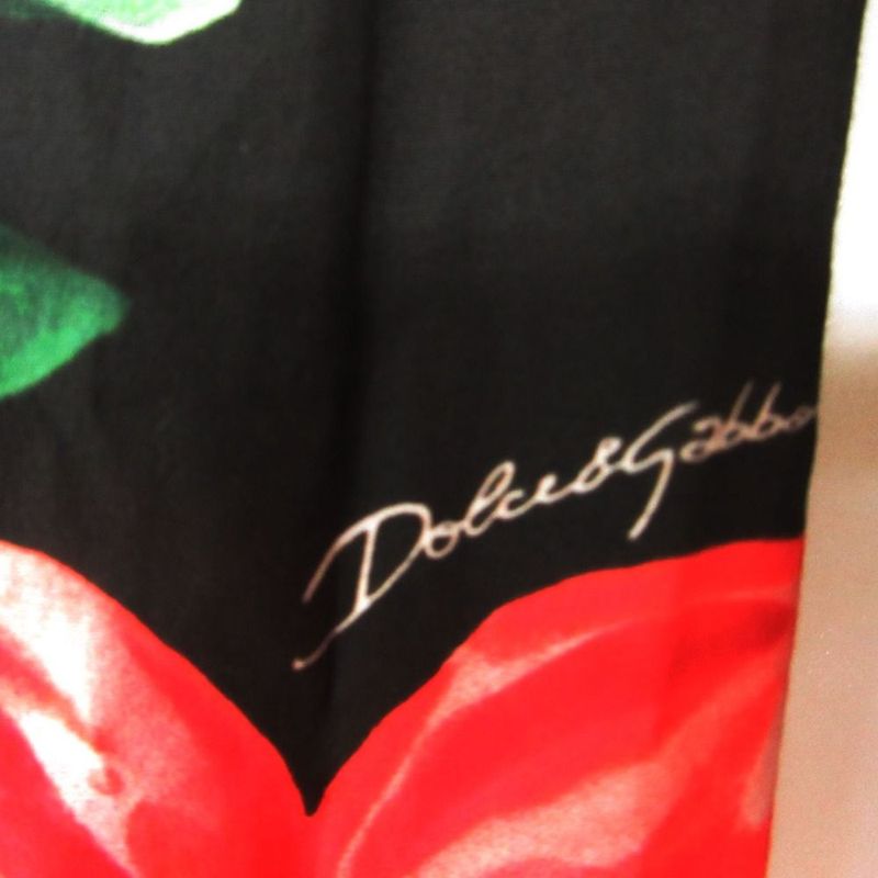 Dolce & Gabbana Pants Tapered Long Length Slit Cotton Stretch Botanical Pattern