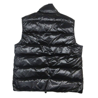 Moncler Down Vest Sleeveless Jacket Nylon Big Logo Patch Tibet Gilet 2 M Black