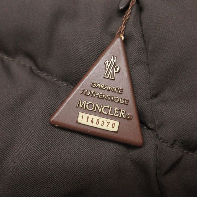 Moncler Brown Tag Martina Double Zip Down Coat Dark 1