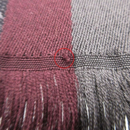 Gucci Scarf Shawl Web Line GG Pattern Fringe Gray Black