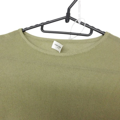 Saint Laurent Knit Crop Top Sheer Pullover Top S Green Sweater