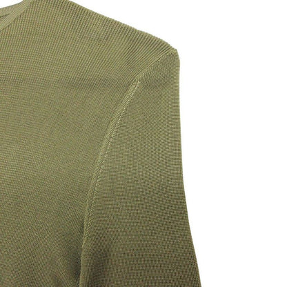 Saint Laurent Knit Crop Top Sheer Pullover Top S Green Sweater