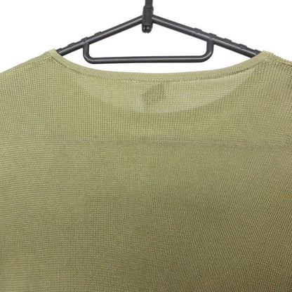Saint Laurent Knit Crop Top Sheer Pullover Top S Green Sweater