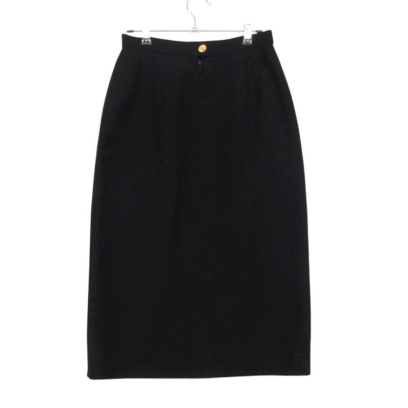Chanel Vintage CC Logo Gold Button Skirt Double Breasted 38