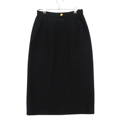 Chanel Vintage CC Logo Gold Button Skirt Double Breasted 38
