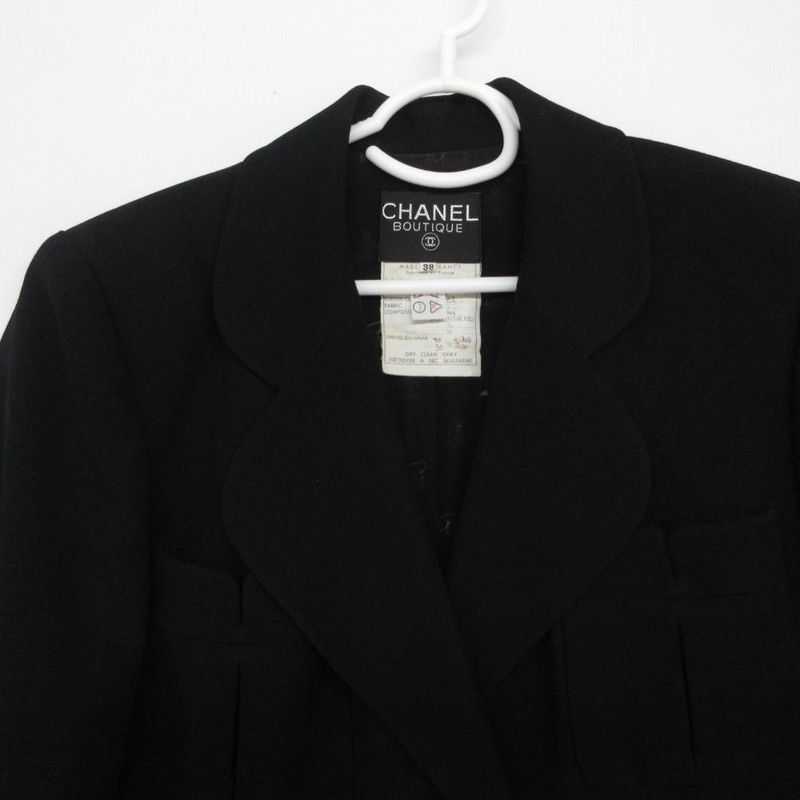 Chanel Vintage CC Logo Gold Button Skirt Double Breasted 38