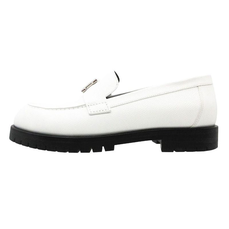 Hermes Lofa Moccasins Faubourg Veau Epsom White 37
