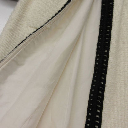 Chanel Bicolor Tweed Coat White 36