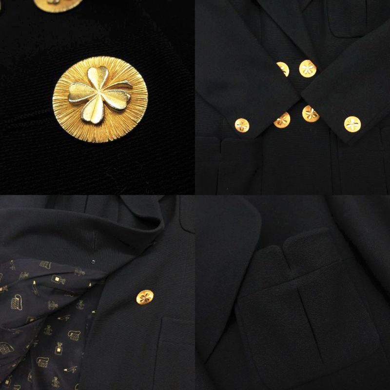 Chanel Vintage CC Logo Gold Button Skirt Double Breasted 38