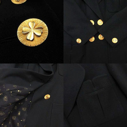 Chanel Vintage CC Logo Gold Button Skirt Double Breasted 38