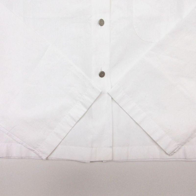 Chanel Quality Shirt Blouse Long Sleeve Wide CC Logo Button Inside Out Top White