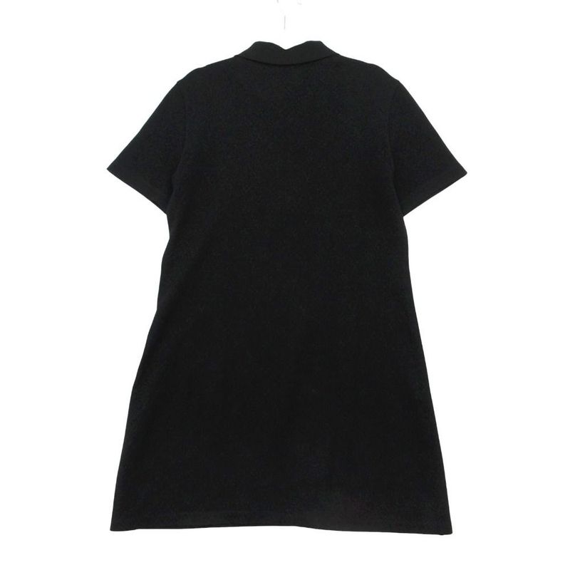 Louis Vuitton Dress Short Sleeve Monogram Pique Polo Gold Button L Black