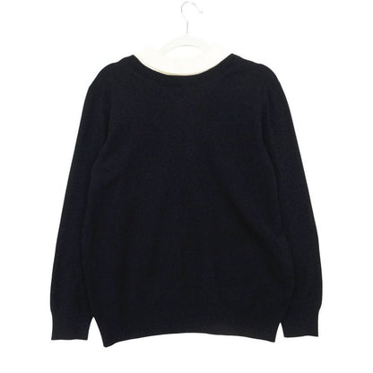 Louis Vuitton Cashmere Blend Knit Sweater Long Sleeve Layered 2-Way Top S Navy