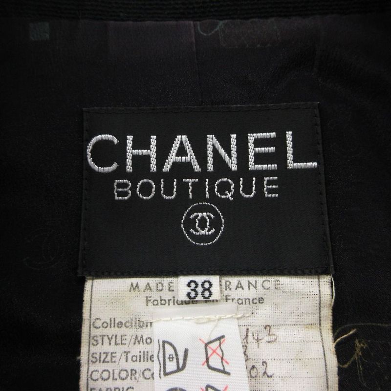 Chanel Vintage CC Logo Gold Button Skirt Double Breasted 38