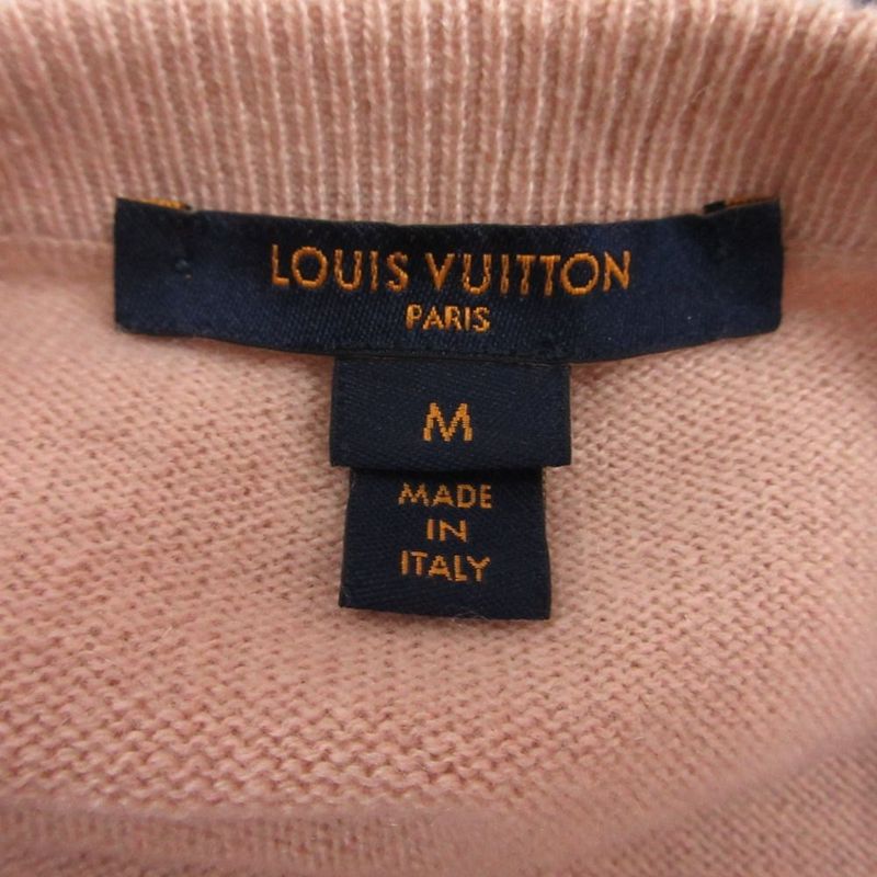 Louis Vuitton Cashmere Knit Sweater Wide Side Slit Pink