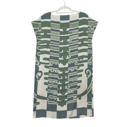 Hermes Silk Dress le Tresor de Medor Rayure 34 S Green