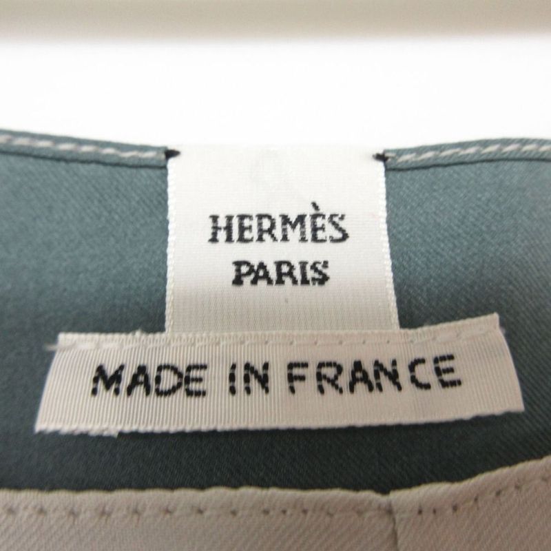 Hermes Silk Dress le Tresor de Medor Rayure 34 S Green