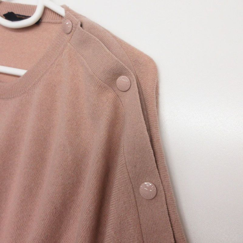 Louis Vuitton Cashmere Knit Sweater Wide Side Slit Pink