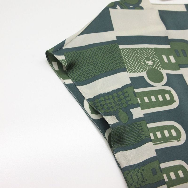 Hermes Silk Dress le Tresor de Medor Rayure 34 S Green