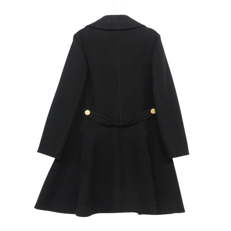 Louis Vuitton Cashmere Peacoat Double Breasted Jacket Anchor Gold Button 36 S