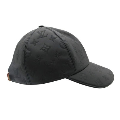 Louis Vuitton Cap Monogram Shadow Leather Hat Black