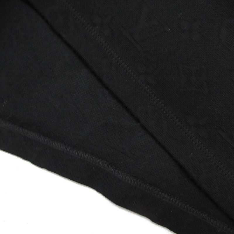 Louis Vuitton Dress Short Sleeve Monogram Pique Polo Gold Button L Black