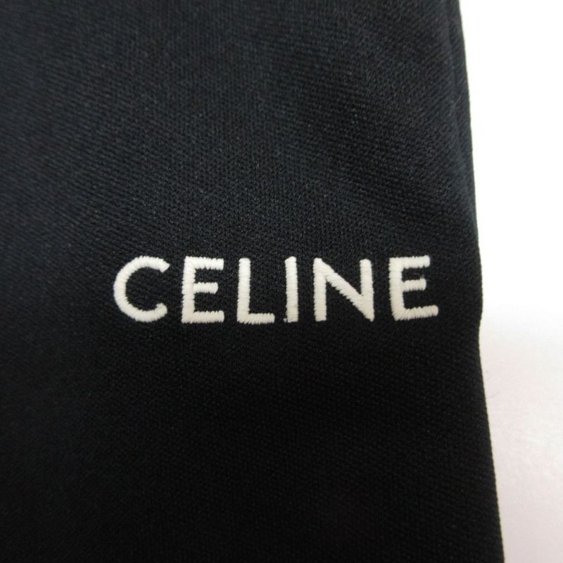 Celine Track Pants Logo Embroidery Jersey XS Black