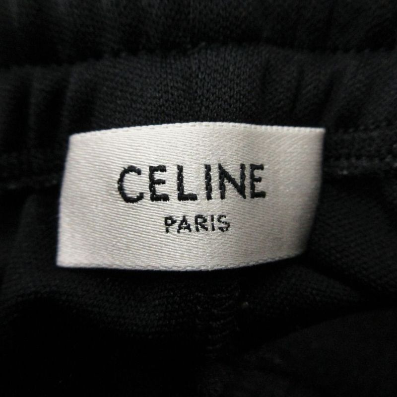 Celine Track Pants Logo Embroidery Jersey XS Black