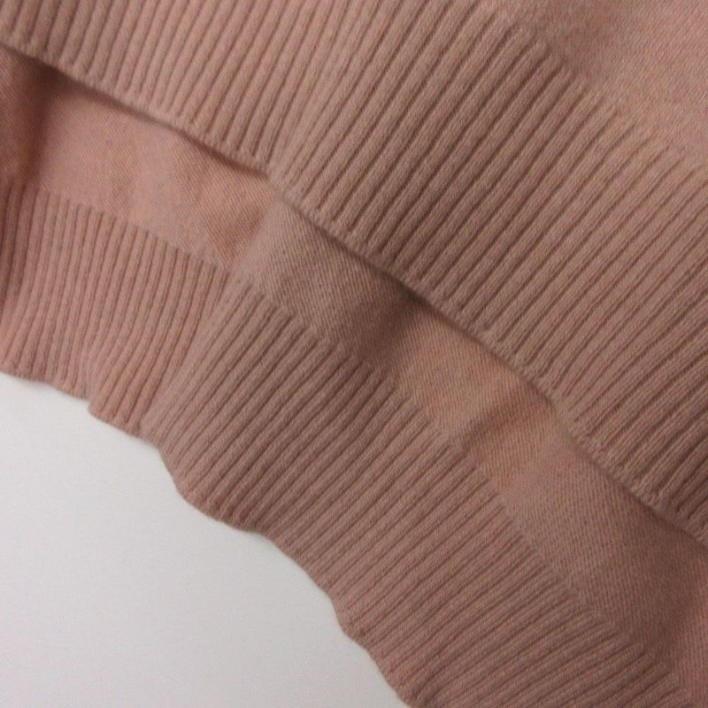 Louis Vuitton Cashmere Knit Sweater Wide Side Slit Pink