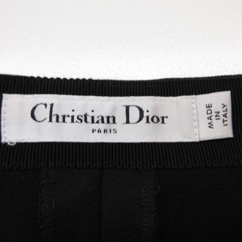 Dior Pants Stretch Braid Side Line 38 S Black