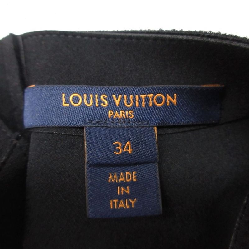 Louis Vuitton Peplum Top Stretch Top Sleeveless Monogram 34 XS Black
