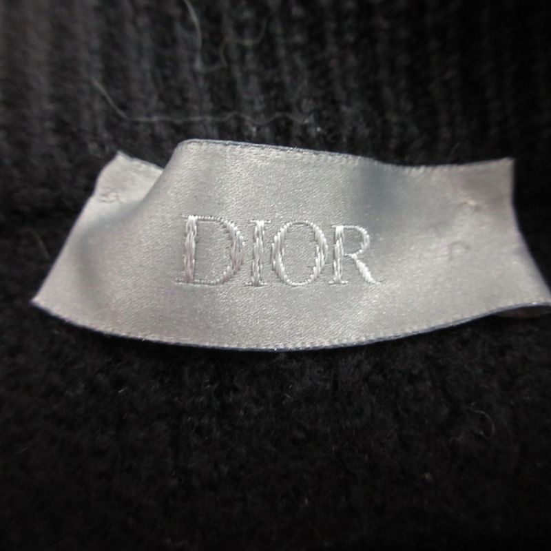 Dior Knit Sweater Long Sleeve Zip Decoration Logo Crew Neck Tight Fit Iline Top