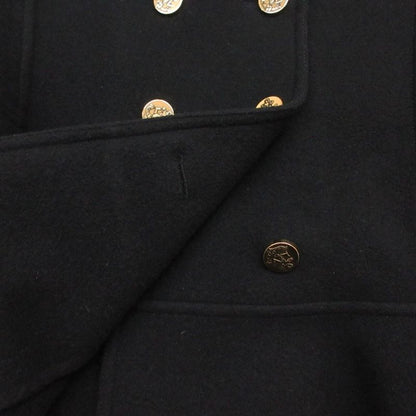 Louis Vuitton Cashmere Peacoat Double Breasted Jacket Anchor Gold Button 36 S