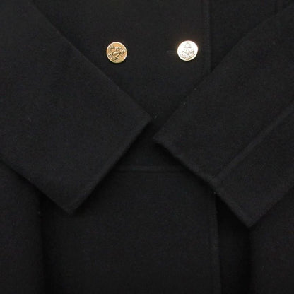 Louis Vuitton Cashmere Peacoat Double Breasted Jacket Anchor Gold Button 36 S