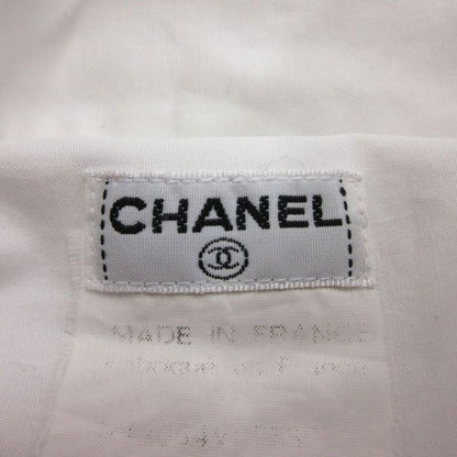 Chanel Quality Shirt Blouse Long Sleeve Wide CC Logo Button Inside Out Top White